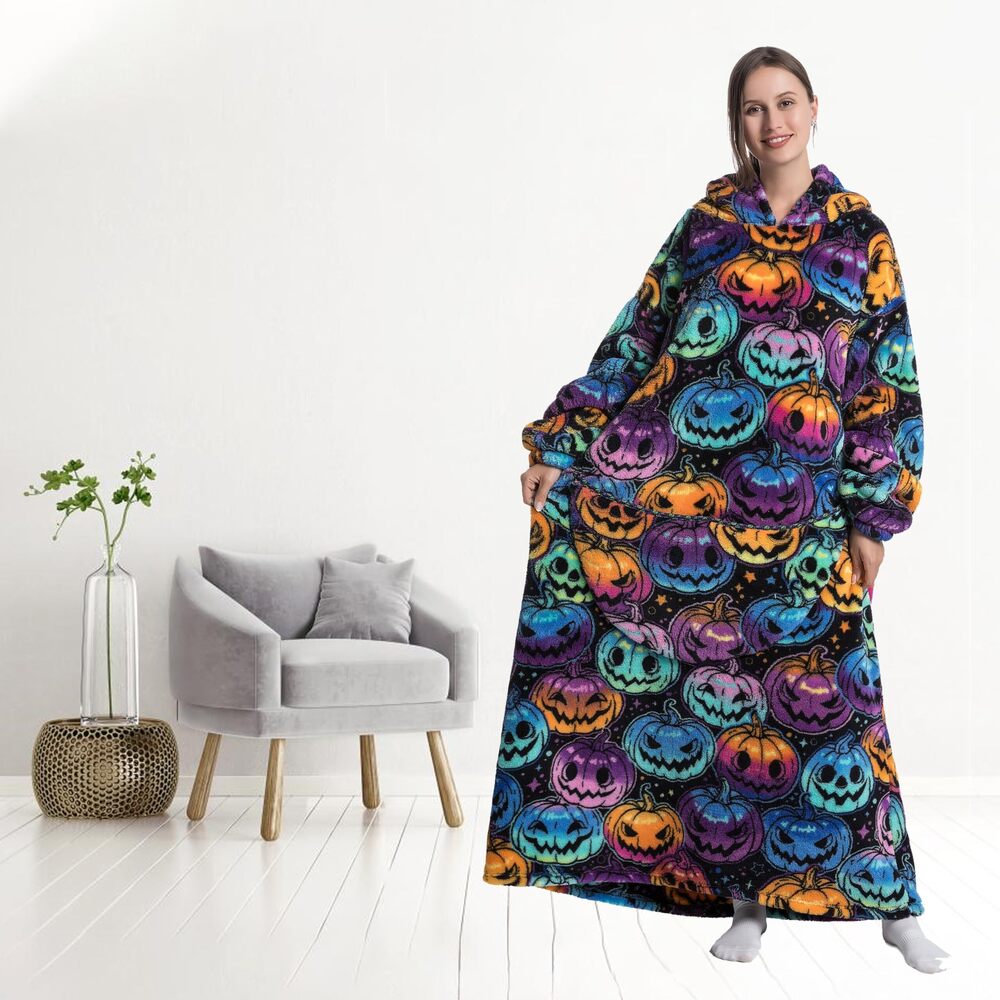 7333 Extra Long Blanket Hoodie Oversized Hoodie Blanket Long Wearable - Picture 5 of 6